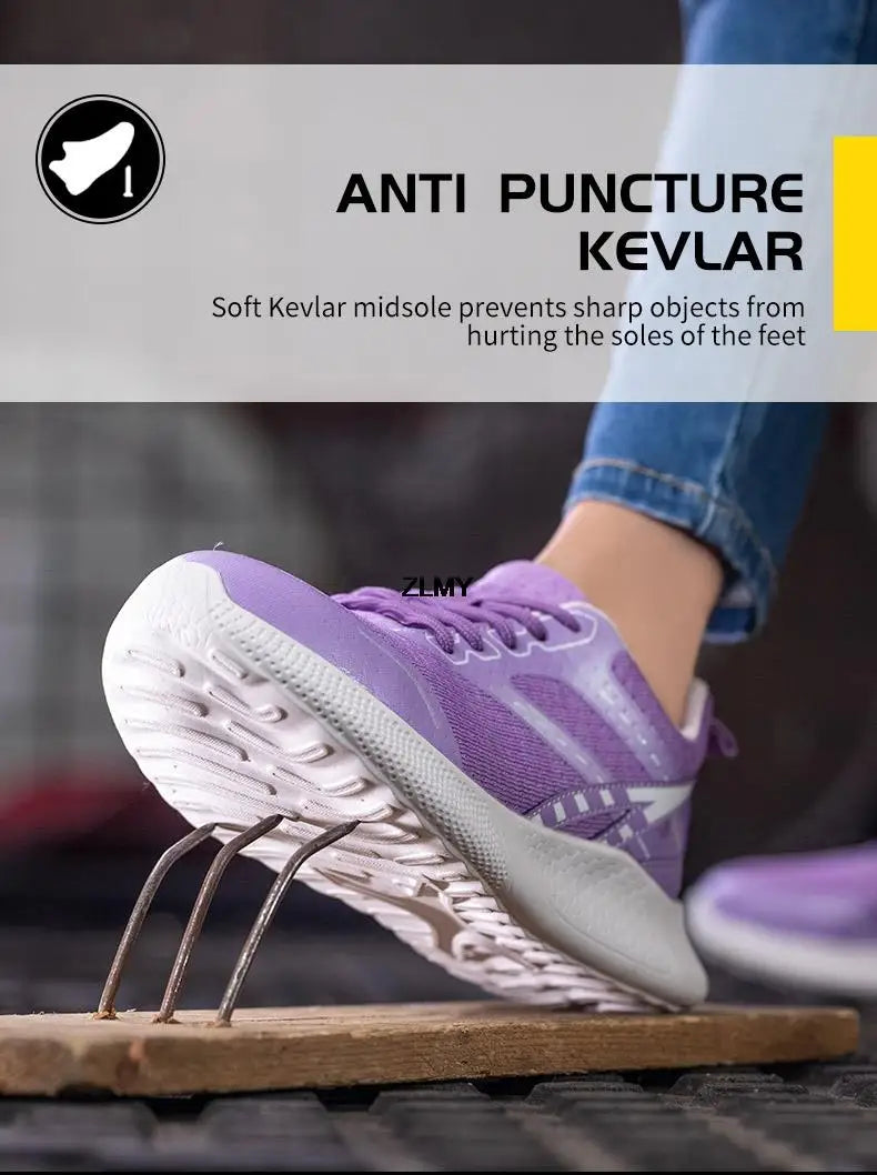 Women Safety Shoes New Steel Toe Work Safety Boots Breathable Working Sneaker Lightweight Sport Work Shoes Woman Boot Industrial