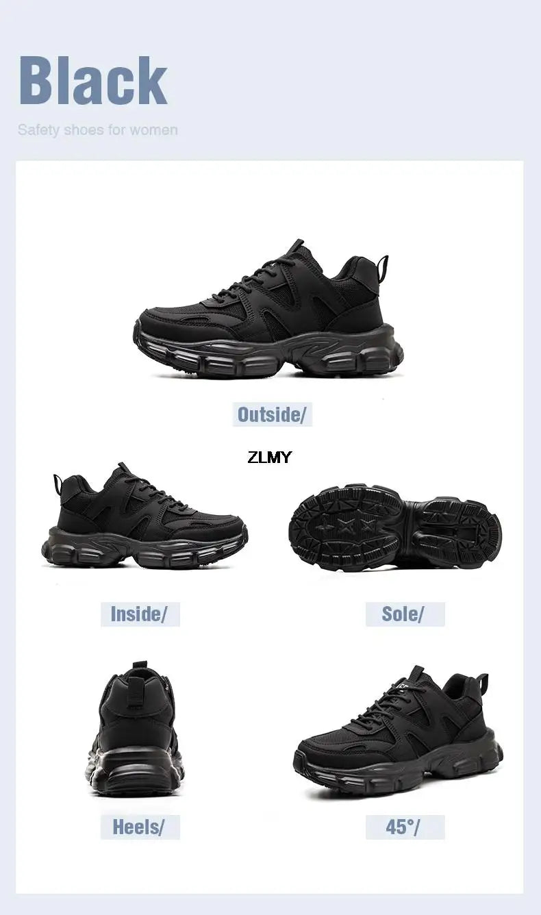 Women Safety Shoes New Steel Toe Work Safety Boots Breathable Working Sneaker Lightweight Sport Work Shoes Woman Boot Industrial