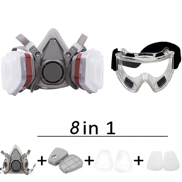 New 7in1/16in1 6200 Dust Gas Respirator Half Face Dust Mask For Painting Spraying Organic Vapor Chemical Gas Filter Work Safety