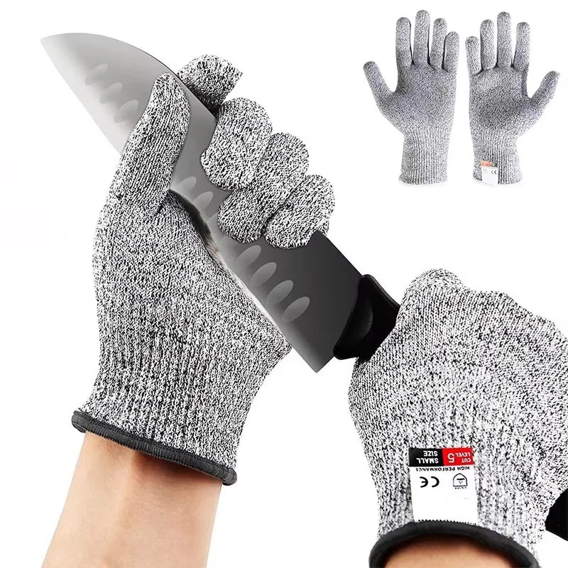1 Pair Cut Resistant Gloves HPPE Level 5 Abrasion Resistant Carpentry Kitchen Knife Fish Grabbing Slip Resistant Hand Protection