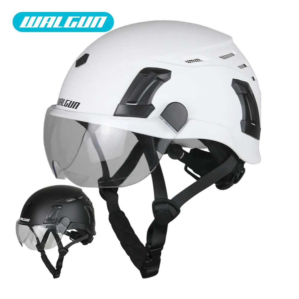 WALGUN ANSI Industrial Work Head Protection Rescue CR08Construction Safety Helmet With Goggles Visor High Quality ABS