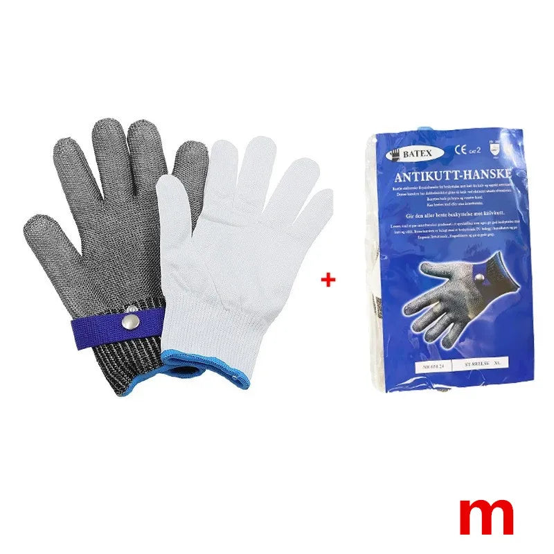 Stainless Steel Gloves Anticut Safety Cut Resistant Hand Protective Metal Glove Meat Mesh For Butcher Wire Knife Proof Cut Glove