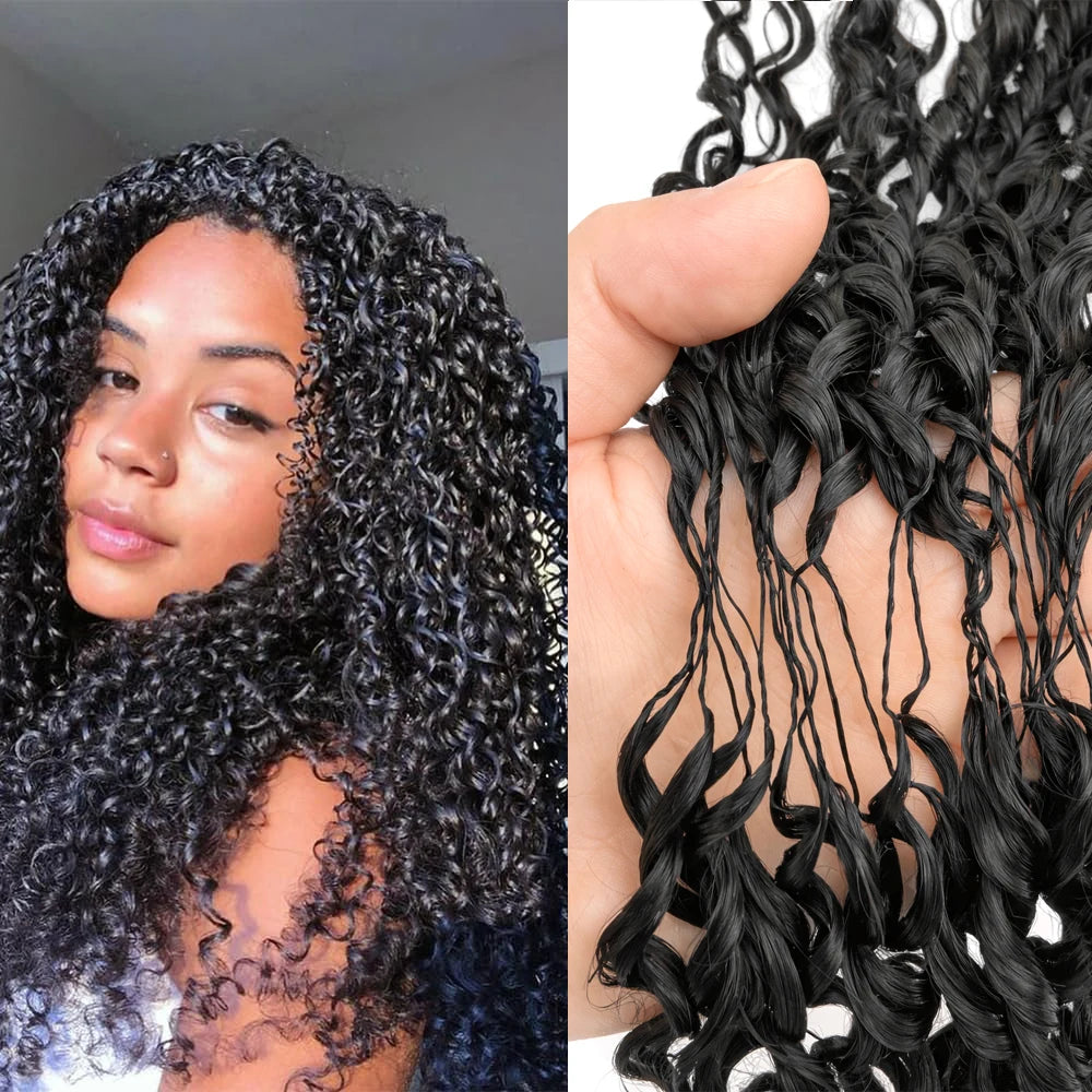 12A Afro Kinky Curly Crochet Human Hair Extensions Knotless Redivided Small Spirals Curly Feather Hair Extensions For Braiding