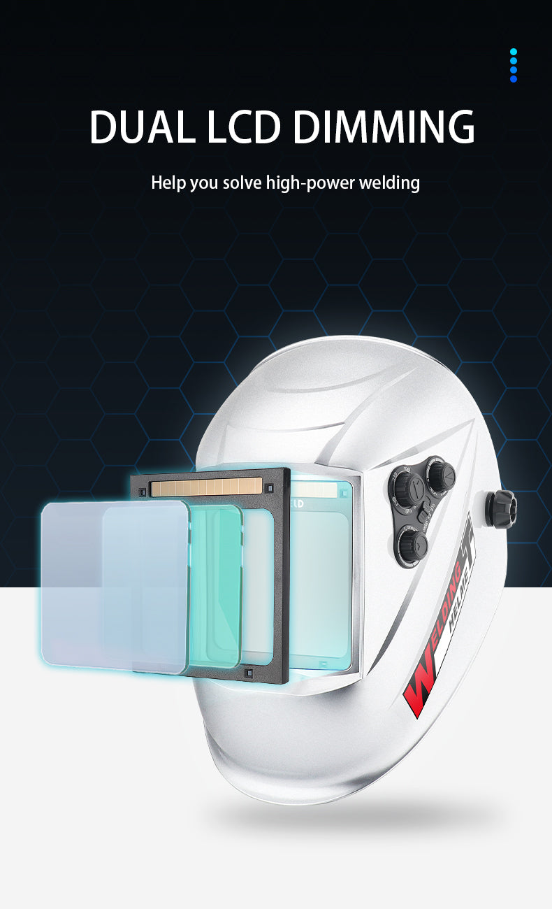 Welding Helmet Automatic Dimming Welding Mask Large View True Color Auto Darkening Welding Facemask for Arc mask weld goggles