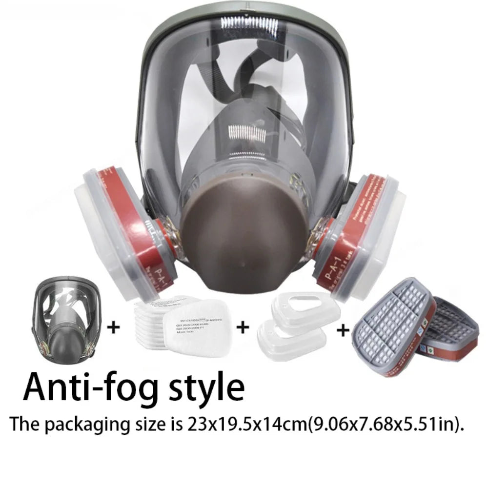 7 In 1 Set Industrial Mask Silicone Mask Large View Spray Paint Respirator Full Facepiece Dust Filter Full Face Mask