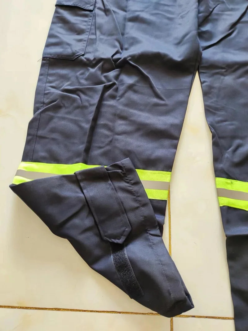 Hi Vis Work Overall Auto Repair Workshop Welding Suit Mechanic Uniform Coal Miner Mariner Porter Coverall Reflective Safety Suit