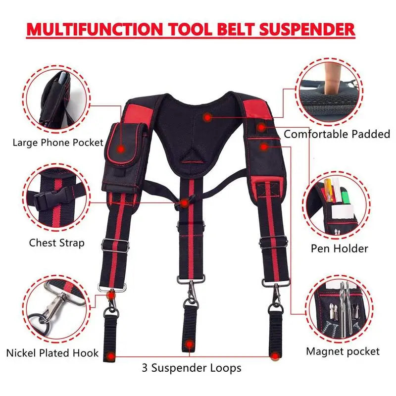 Tool Belt With Suspenders Breathable Construction Harness Tool Storage Work Belt Breathable For Tree Climbing Fire Rescue