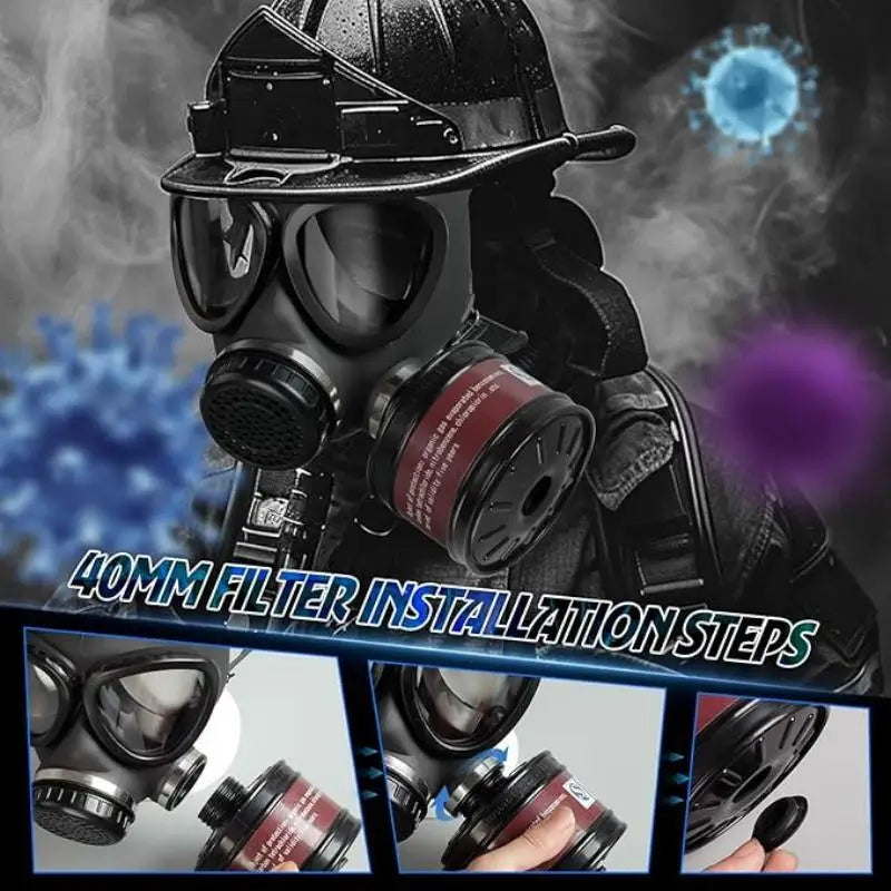 05 type gas mask, chemical anti nuclear pollution radiation head mounted respirator, full face gas mask with 40mm filter