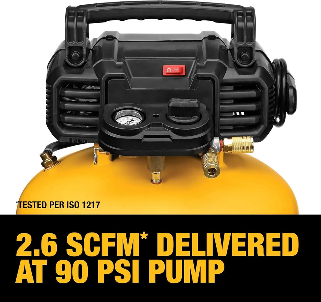 6 Gallon Portable Air Compressor, 165 PSI Max Pressure, Quiet Operation for Long Tool Use
