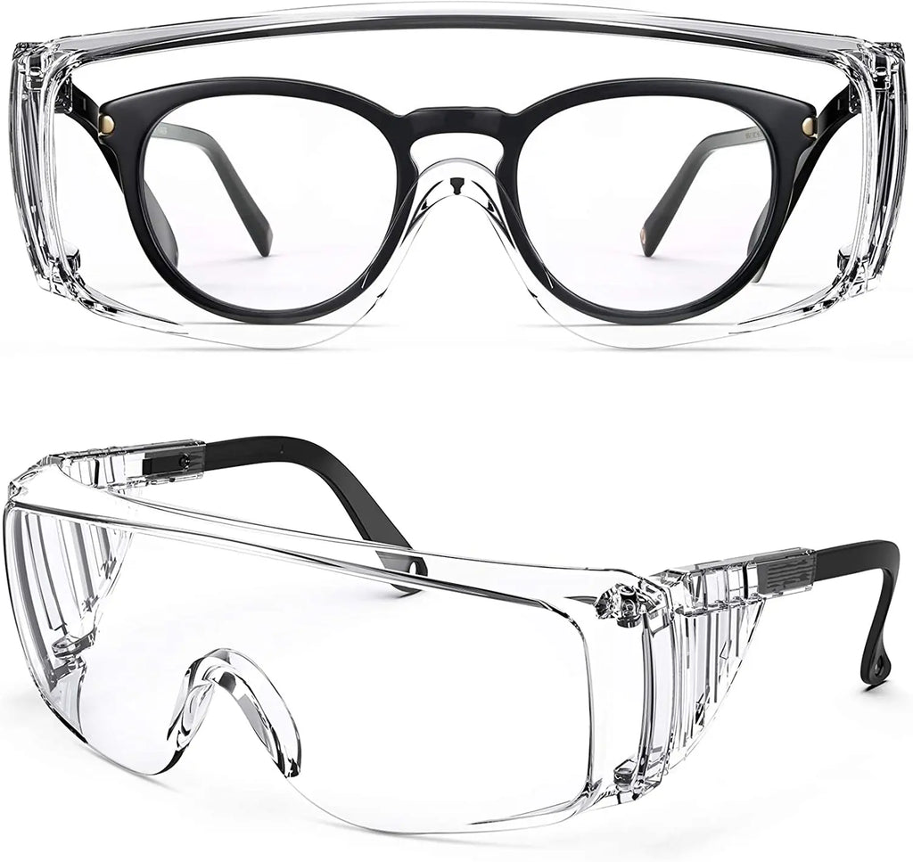 Clear Safety Glasses, Splash Proof Goggles with Anti Fog, Lab Protective Goggles, Lightweight Protective Eyewear Over Glasses Im