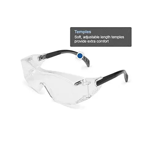 Over-The-Glass Safety Glasses with Gray Lens, Adjustable Fit, ANSI Z87.1+ Certified for Eye Protection
