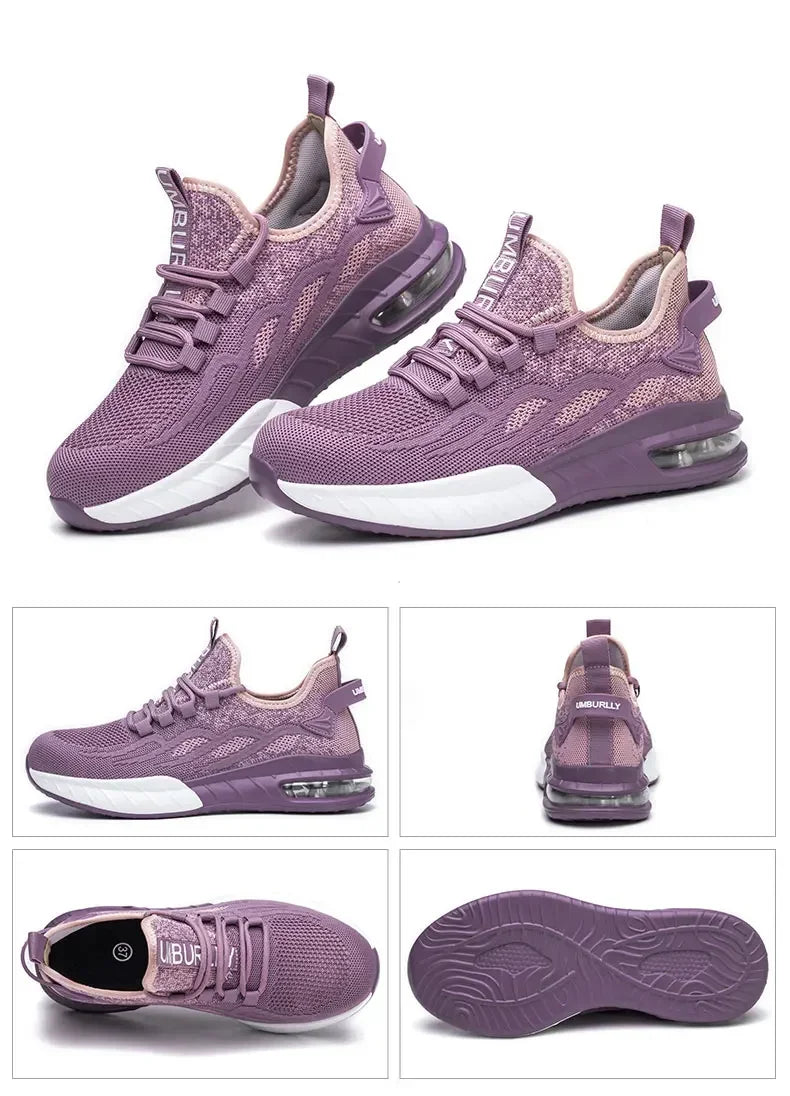 New Women Safety Shoes for Work Safety Boots Breathable Steel Toe Puncture Proof Sport Work Sneakers Construction Security Boots