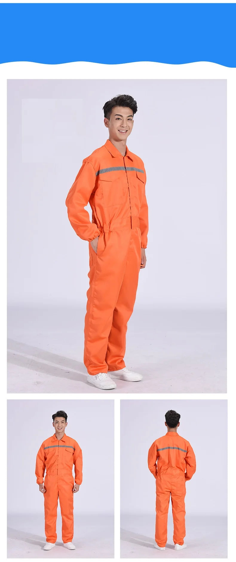 Reflective safety work overall Hi VIS painter working jumpsuit auto repairman mechanical labor coverall warehouse staff coverall