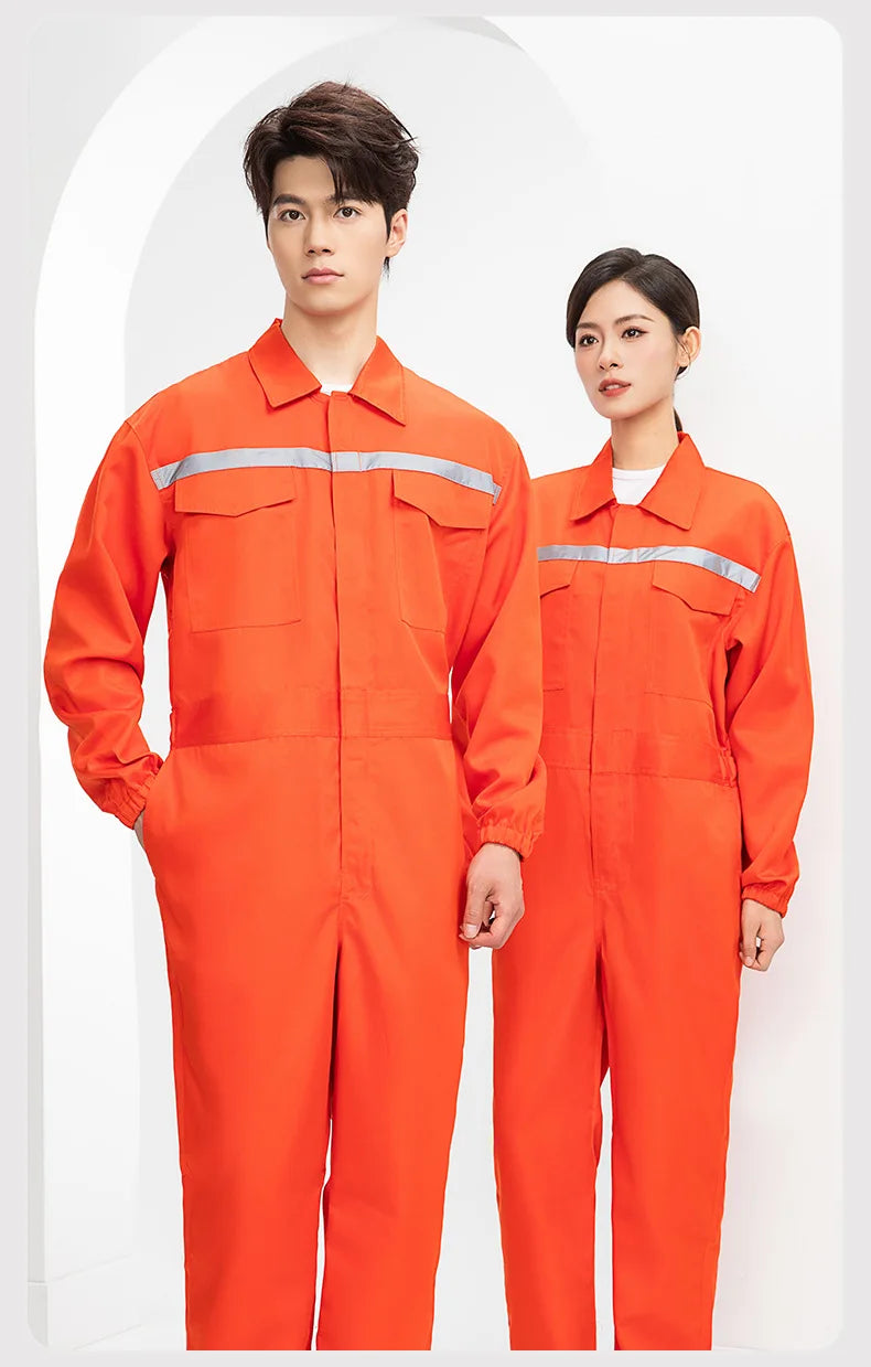 Men's reflective overalls, wear-resistant and dirt-resistant, shipyard workshop construction safety and labor protection overall