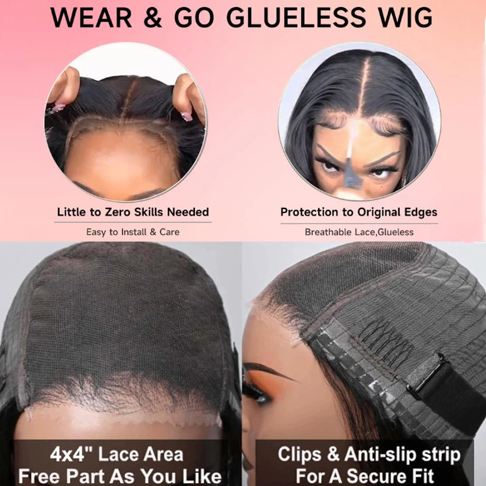 13X6 Kinky Straight Lace Front Wigs 13X4 200% Density Natural Black Yaki Lace Front Wigs For Women Synthetic Wigs Glueless