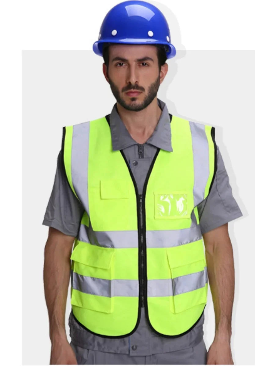 Reflective Vest Mesh Breathable Construction Safety Protective Clothing Road Traffic Warning Fluorescent Vest