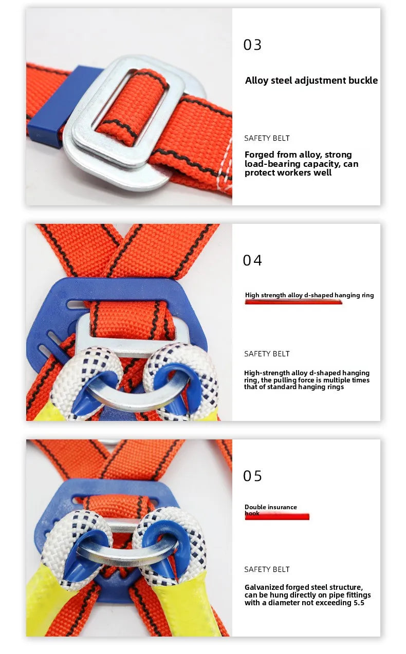 National Standard Double Back Full Body Double Hook Buffer Safety Belt European Five Point High-altitude Work Safety Belt