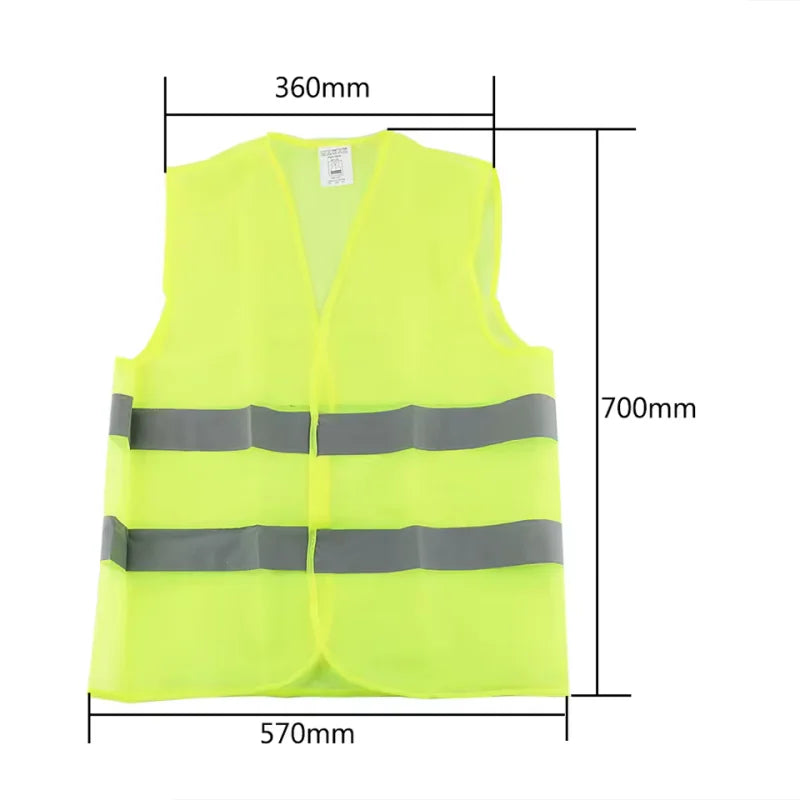 High Visibility Yellow Traffic Safety Reflective Vest Outdoor for Car Use Ideal for Running Cycling and Outdoor Sports 360Degree