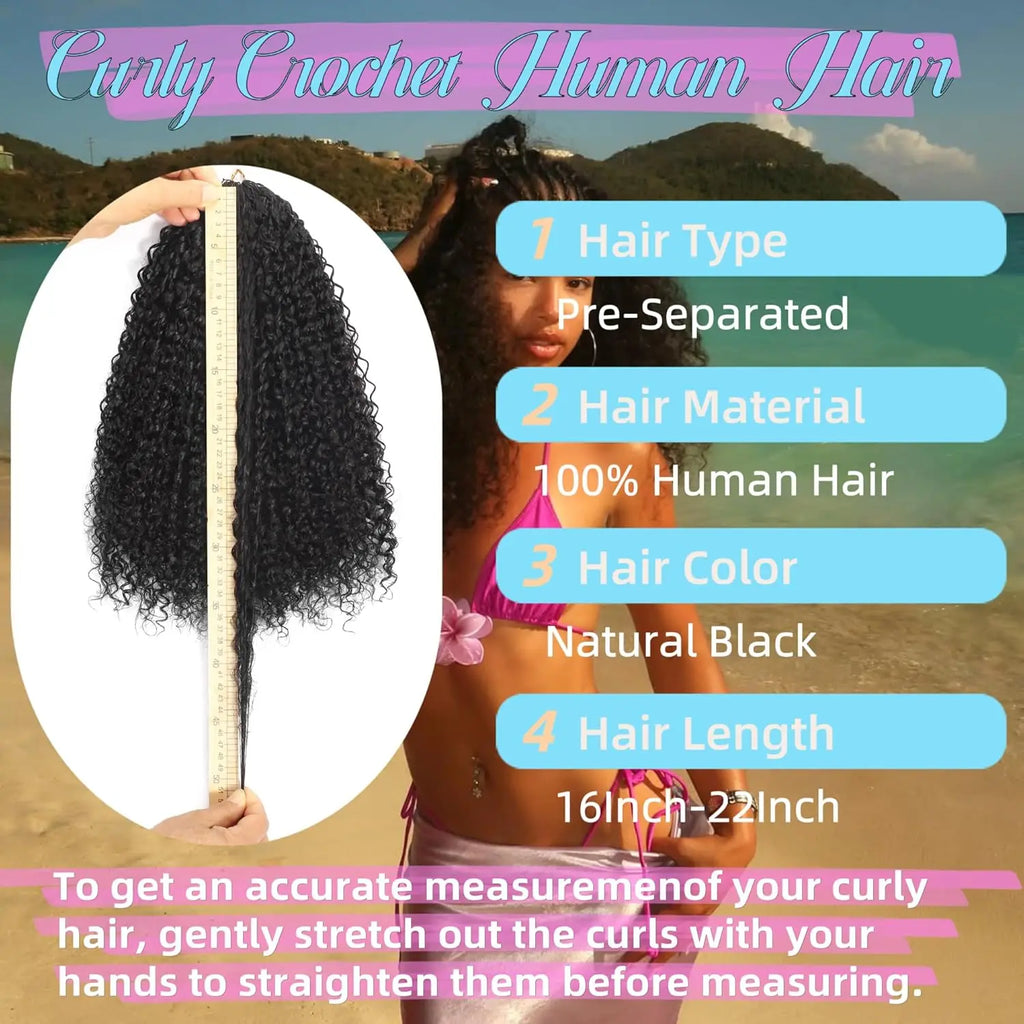12A Afro Kinky Curly Crochet Human Hair Extensions Knotless Redivided Small Spirals Curly Feather Hair Extensions For Braiding