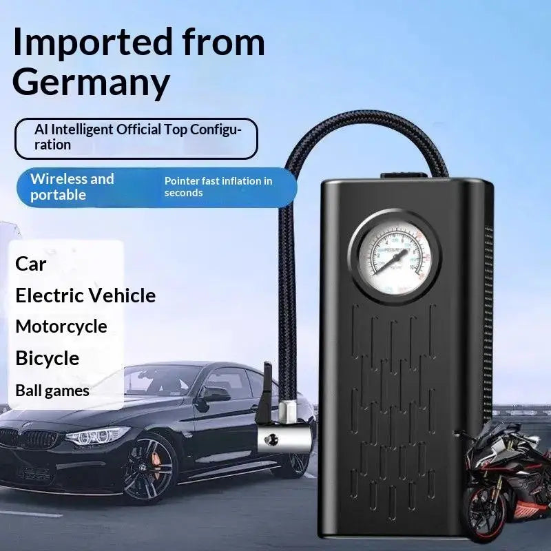 Tire Inflator Portable Air Compressor With Pointer Pressure Gauge Cordless Tire Inflator Air Pump For Car Tires