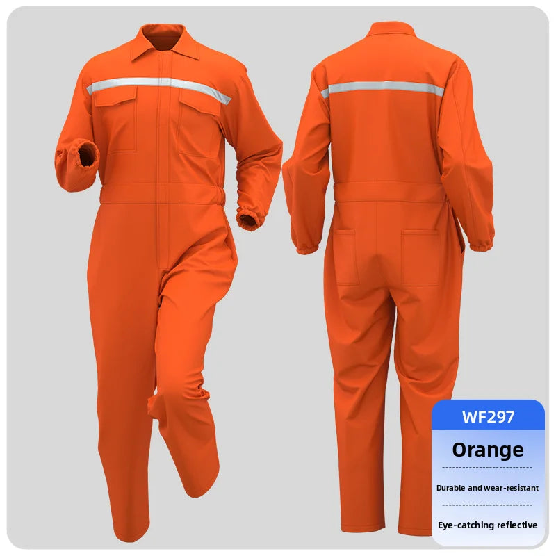 Men's reflective overalls, wear-resistant and dirt-resistant, shipyard workshop construction safety and labor protection overall