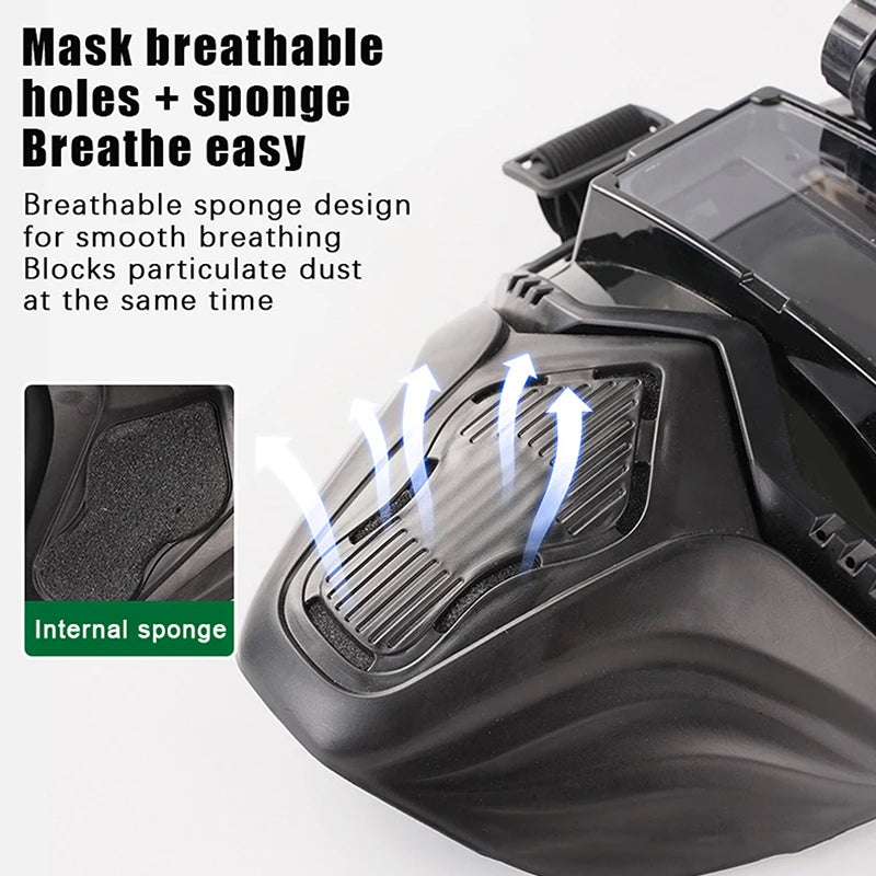Auto Darkening Welding Helmet Welder Protector Helmet Detachable Welding Mask Head-mounted Breathable Welding Protector Helmet