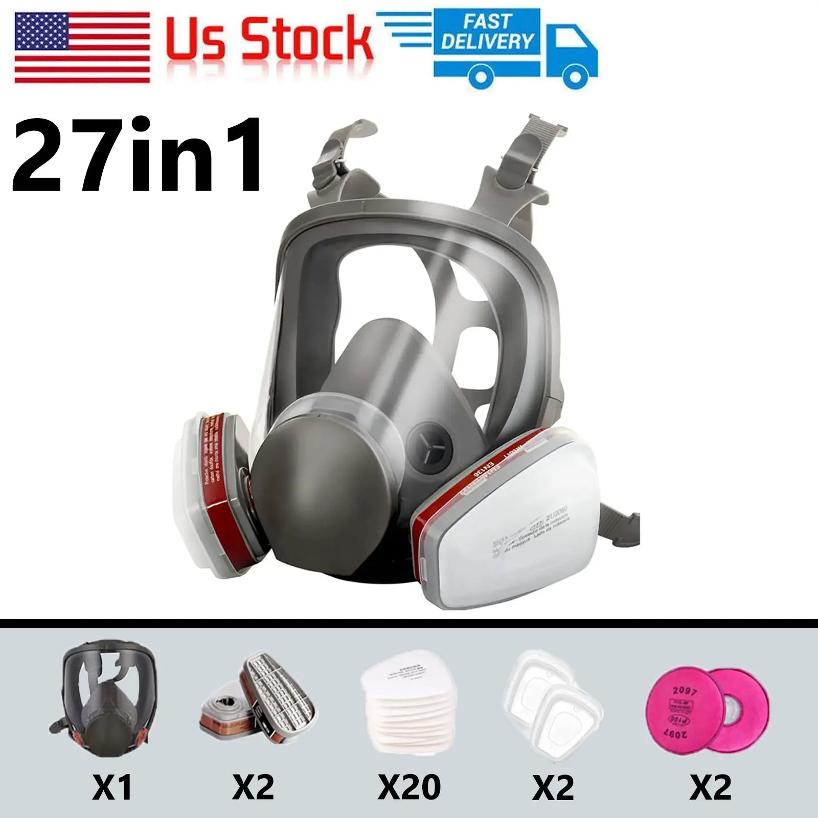 6800 Anti-Fog Gas Mask Full Face Industrial Painting Spraying Respirator Safety Work Filter Dust Proof Formaldehyde Protection