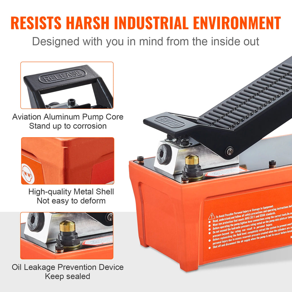 SucceBuy Air Hydraulic Pump 10,000 PSI 1/2 Gal Reservoir Foot Actuated Air Treadle for Auto Body Frame Machines and Pulling Post