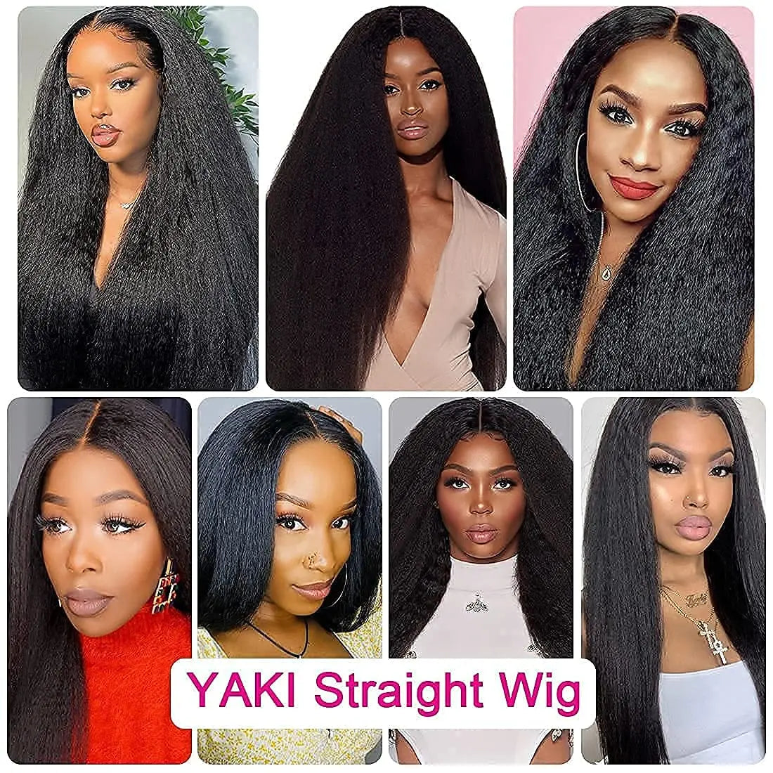 13X6 Kinky Straight Lace Front Wigs 13X4 200% Density Natural Black Yaki Lace Front Wigs For Women Synthetic Wigs Glueless