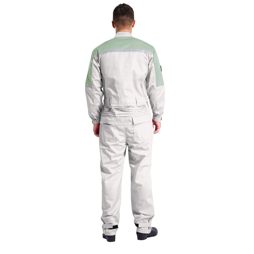 Mens Wear Resistant Anti-static Protective Jumpsuit Workwear Multi-pocket Reflective Straps Full-body Coveralls Workshop Uniform