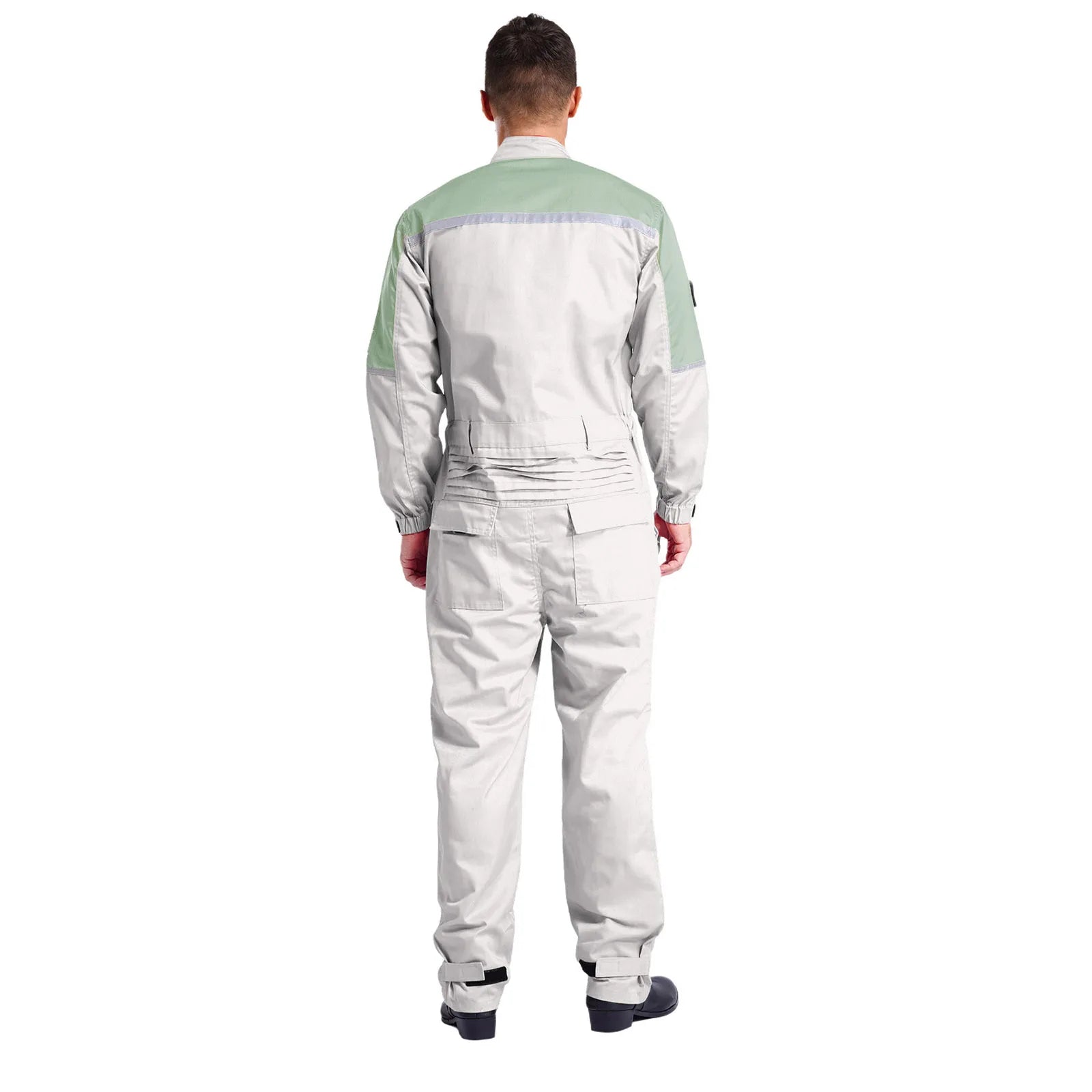 Mens Wear Resistant Anti-static Protective Jumpsuit Workwear Multi-pocket Reflective Straps Full-body Coveralls Workshop Uniform