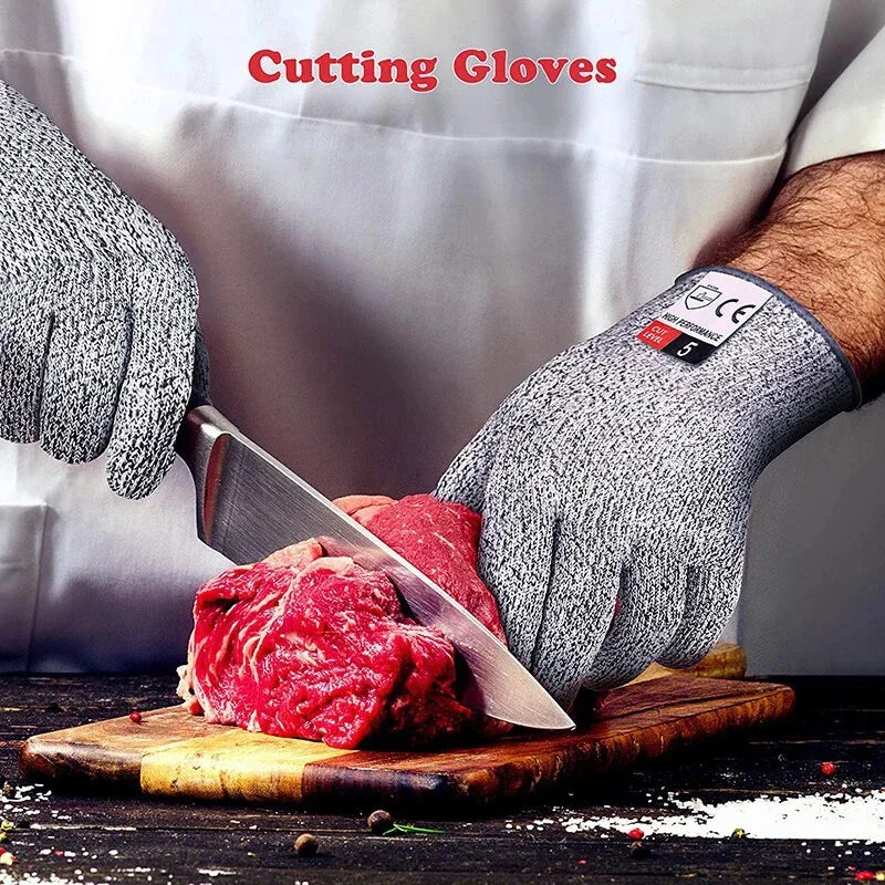Cut Resistant Gloves HPPE Level 5 Abrasion Resistant Carpentry Kitchen Knife Fish Grabbing Slip Resistant Hand Protection
