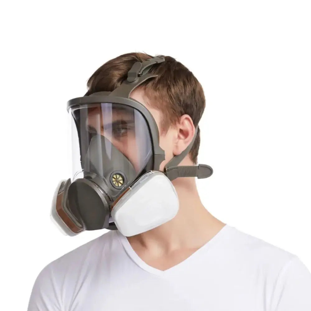 7 In 1 Set Industrial Mask Silicone Mask Large View Spray Paint Respirator Full Facepiece Dust Filter Full Face Mask