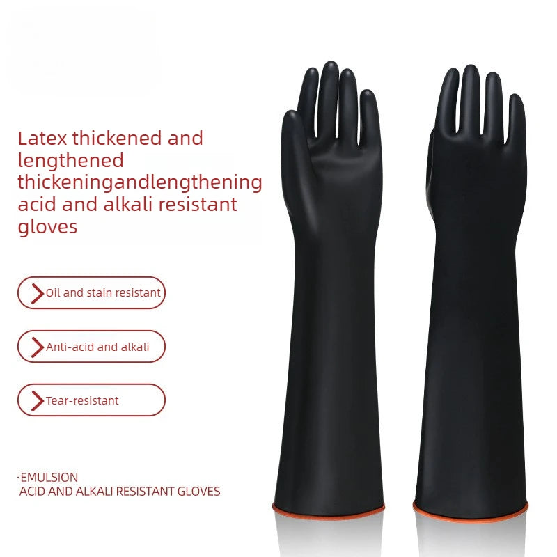 35-55cm Heavy Duty Waterproof Latex Gloves Chemical Resistant Acid Oil Resistant for Home Industry Factory Work Safety Gloves
