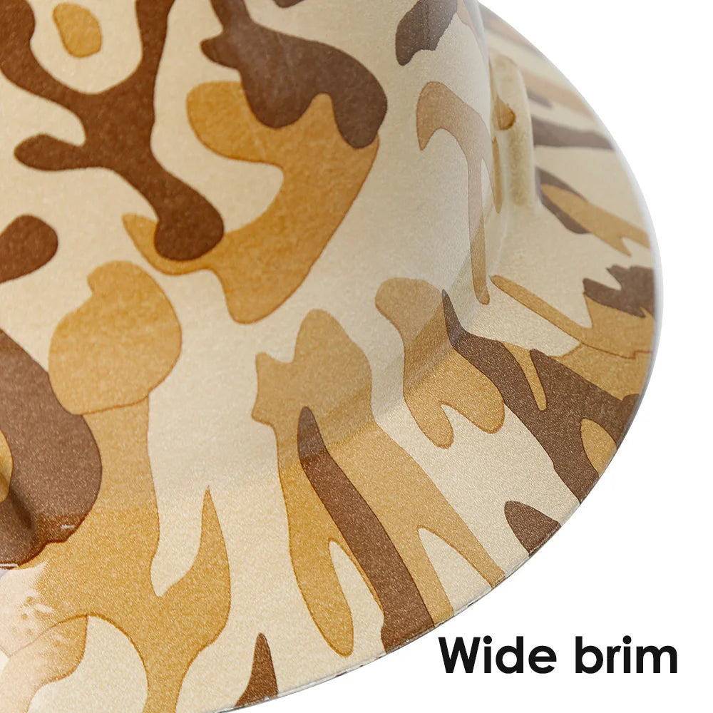 Camouflage Safety Helmet Full Brim Protective Hard Hat Outdoor Construction Sun Shade Hat High Strength Railway Metallurgy Mine