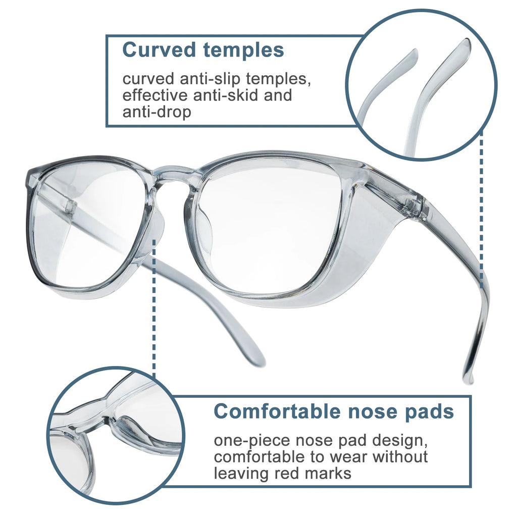 Stylish Safety Glasses Goggles, ANSI Z87+ Anti Fog Safety Goggles Blue Light Blocking Protective Eyewear for Nurses HM9