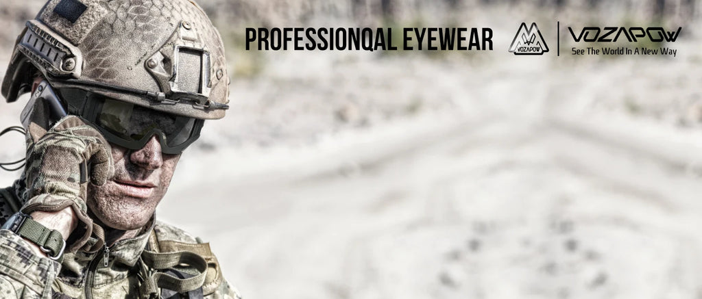 Vozapow Professional Shooting Glasses UV400 ANSI Z87.1 Safe Airsoft Tactical Goggles Anti Fog Mountaineering Fishing Sunglasses