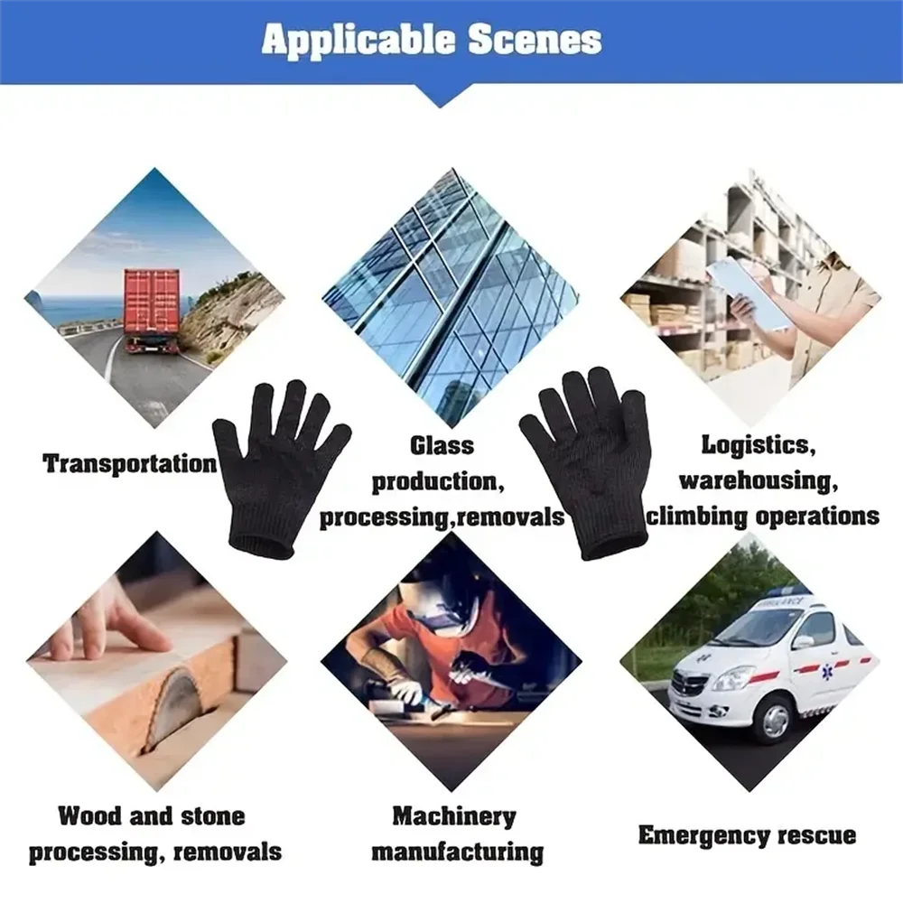 1 Pair Cutproof Protective Gloves Stainless Steel Wire Cut Resistant Bird Training Anti-Bite Work Safety Gloves Level 5 HPPE