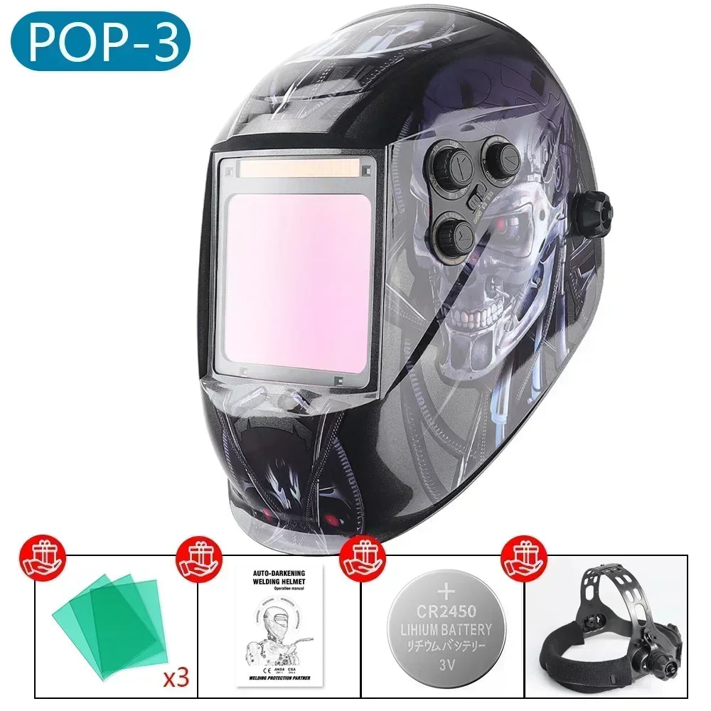 1112 Welding Helmet Automatically Darkening Soldering Welder Mask True Color Welder Cap 4 Arc Sensor for TIG MIG MMA goggles