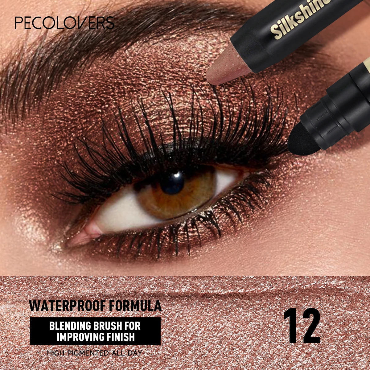 1PC Eye Brightening, Sponge Tip, Easy To Apply, Even and Smooth, 2-in-1 Eye Shadow Stick, Perfect for Music Festivals