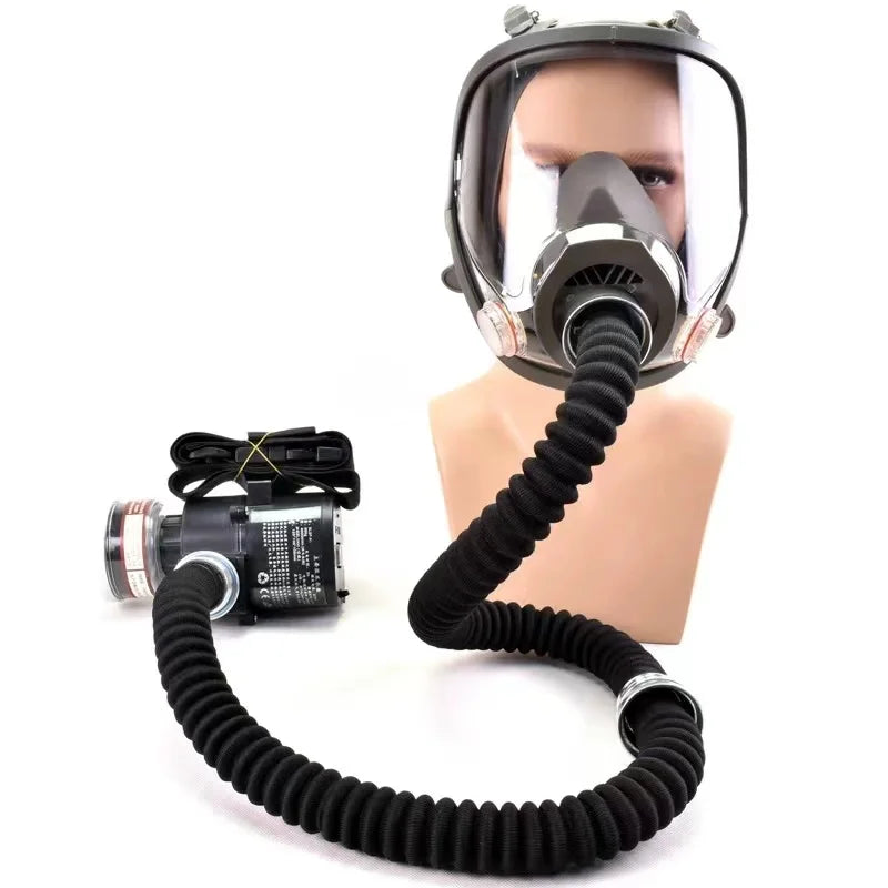 Protective Electric Constant Flow Supplied Air System Gas Mask Respirator Workplace Safety Supplie Full Face Gas Mask Respirator