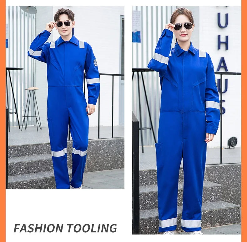 High Temperature Resistant Uniform Anti-static Flame Resistant Coveralls Hi Vis Safe Clothing Cotton Work Overall Welding Suit