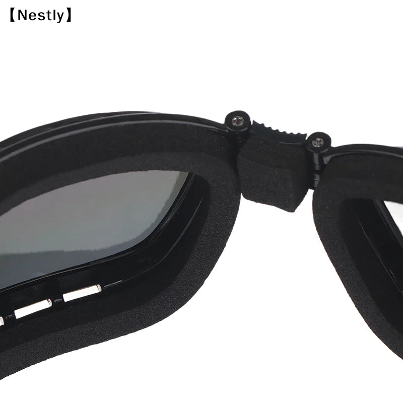 Safety Goggles Motorcycle Glasses Folding Glasses Anti Fog Windproof Sandproof Ski Goggles Off Road Racing Cycling Eyewear〔Nest〕