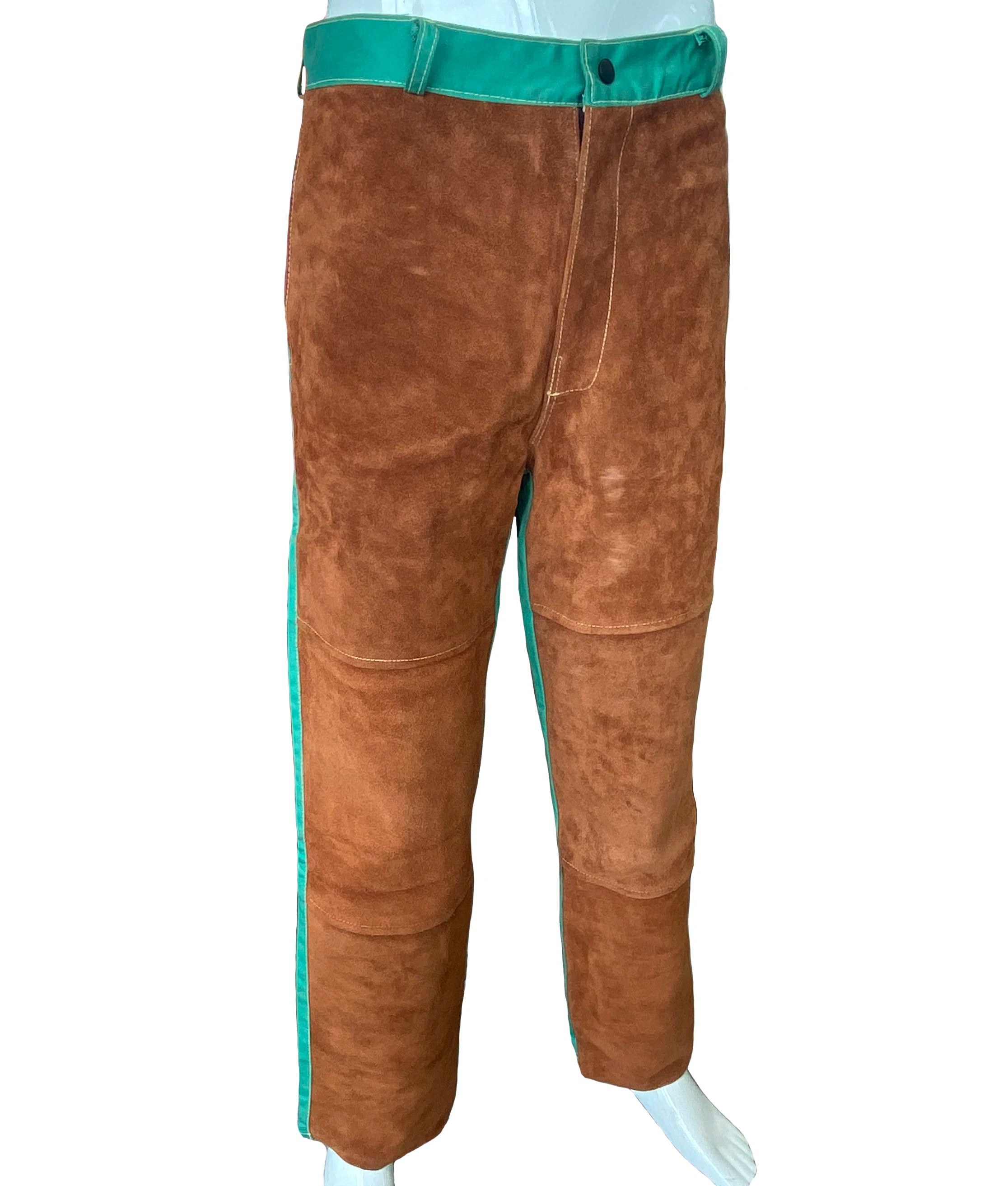 Welding Clothing Fire Proof Welding Trousers Split Cow Leather Welder Jackets FR Cotton Pants Flame Retardant Welding Coverall