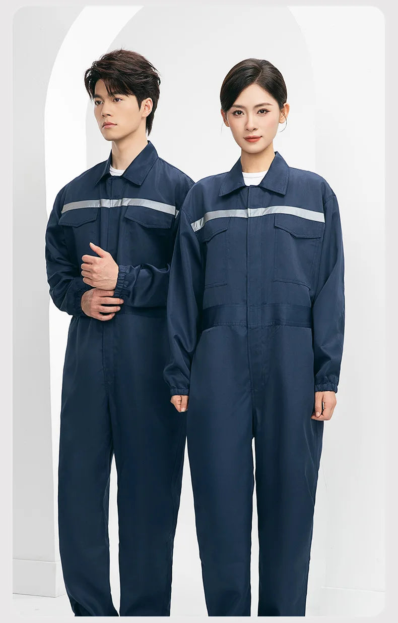 Men's reflective overalls, wear-resistant and dirt-resistant, shipyard workshop construction safety and labor protection overall