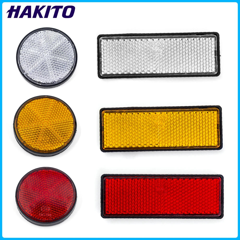 2PCS Self Adhesive Reflector Rectangular Round Safety Mark Signal Strip Position Reflective Car Carriers Trailer Motorcycle Bus