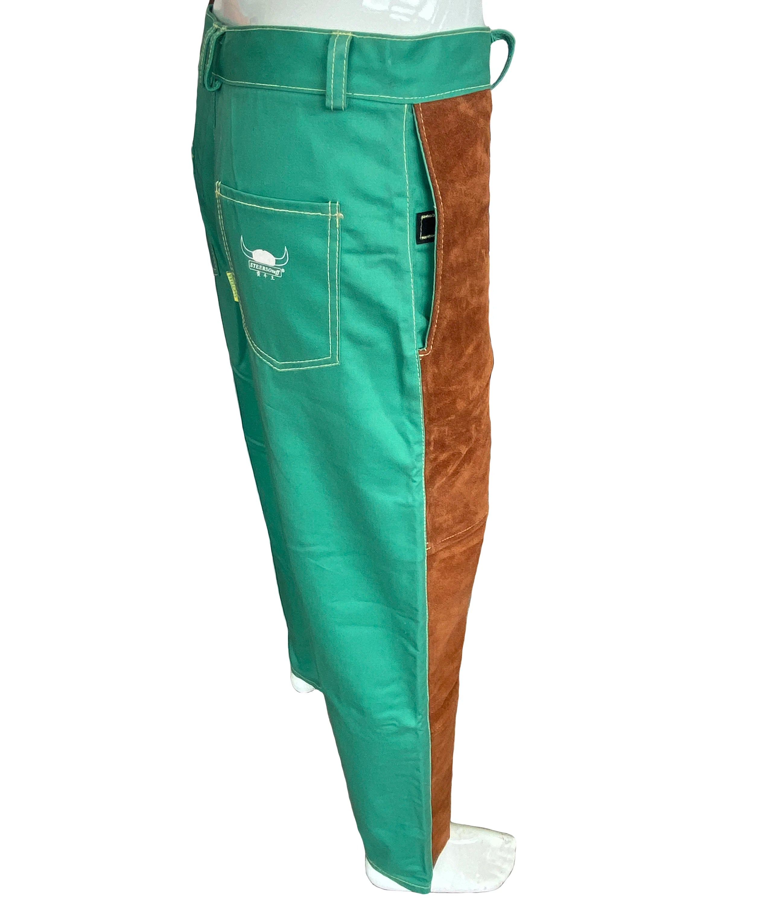 Welding Clothing Fire Proof Welding Trousers Split Cow Leather Welder Jackets FR Cotton Pants Flame Retardant Welding Coverall