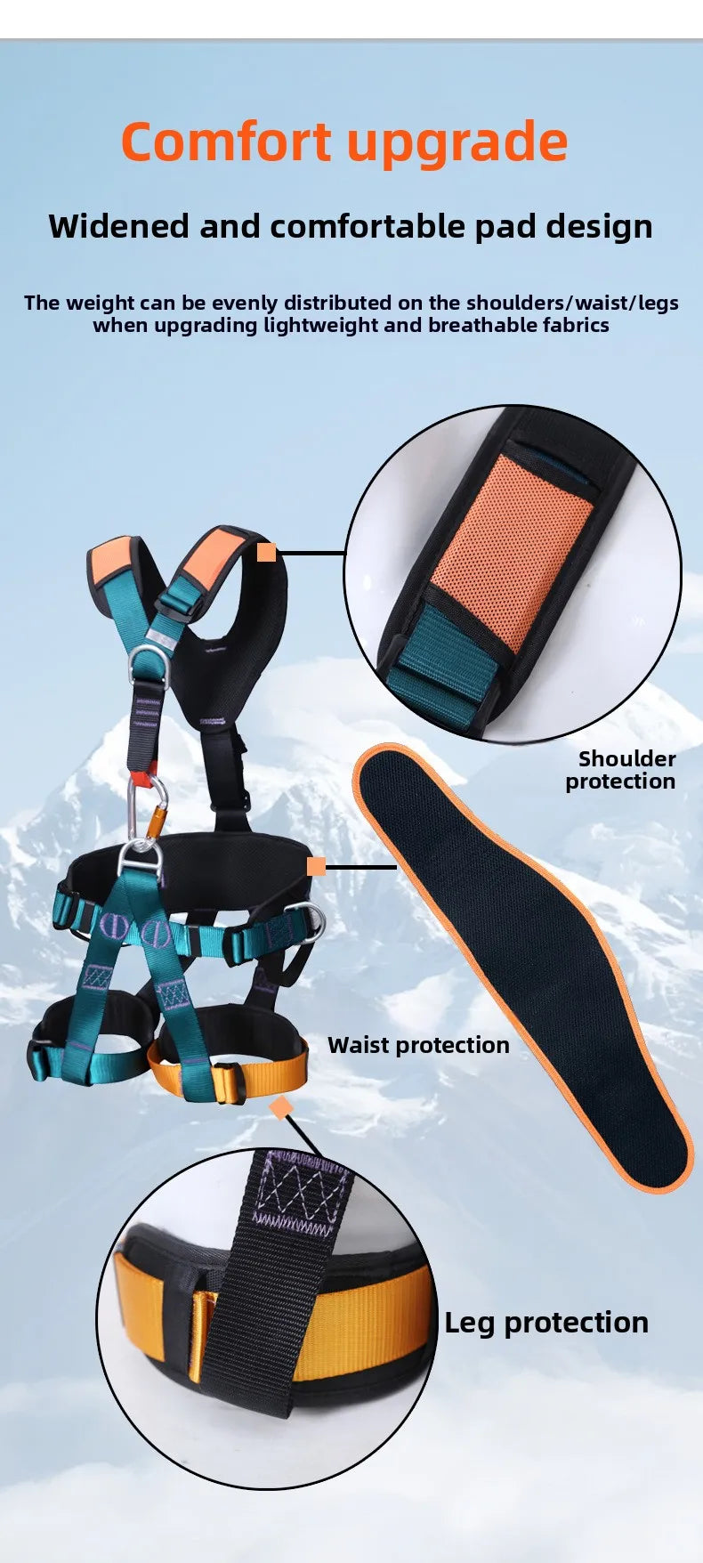 High Altitude Work Safety Harness 5-Point Full Body Safety Belt Outdoor Climbing Mountaineering Construction Rescue Equipment