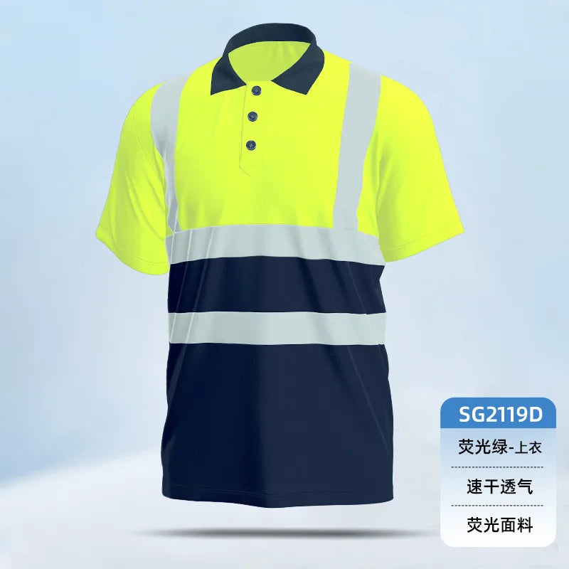 Hi Vis safety work clothes polo shirt safety Cargo pants work trousers Mechanic's repairman Working Shirt with trousers Coverall