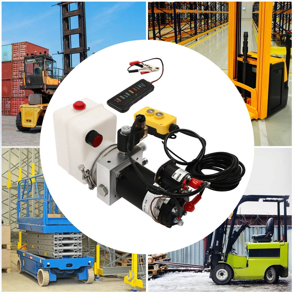 Hydraulic Pump for Dump Trailer, 12V Hydraulic Power Unit , 800W Single Acting Dump Truck Hydraulic Pump Remote Control 1.5L